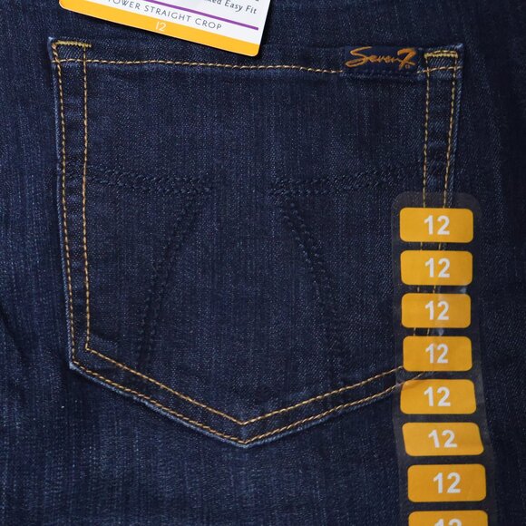 NWT Seven7 Tower Straight Crop High-Rise Relaxed Jean Womens 12 Dark Wash London - Picture 3 of 9